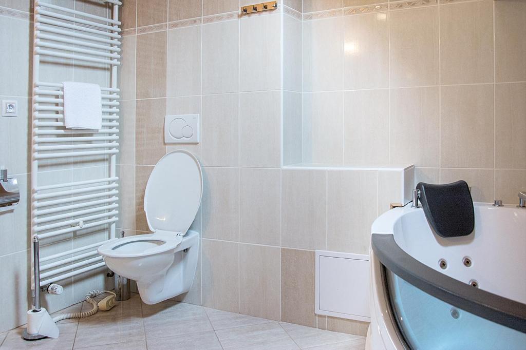Koupelna v ubytování Horský hotel Vidly