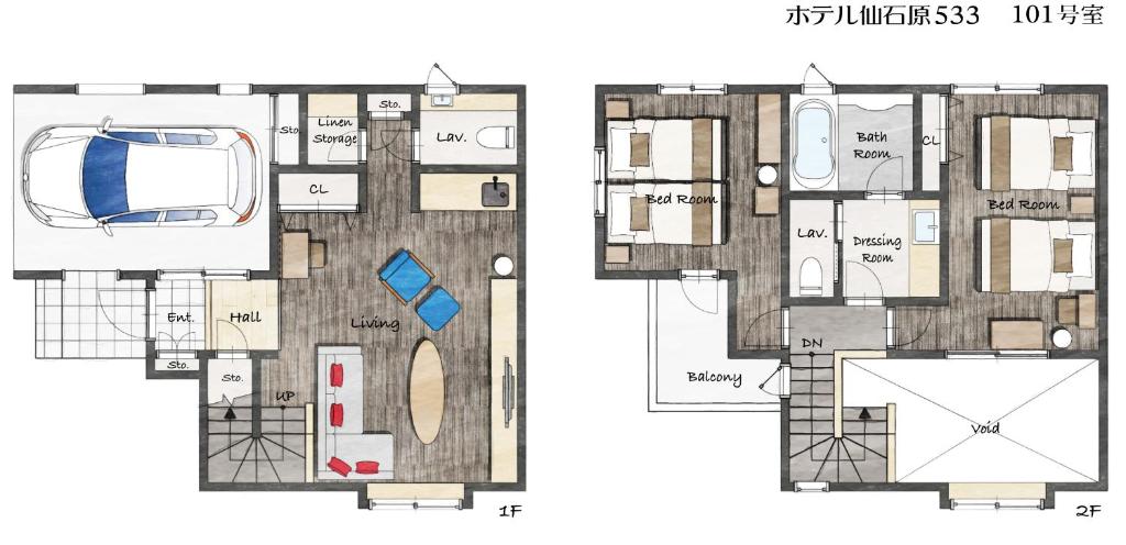 Půdorys ubytování Hotel Sengokuhara 533