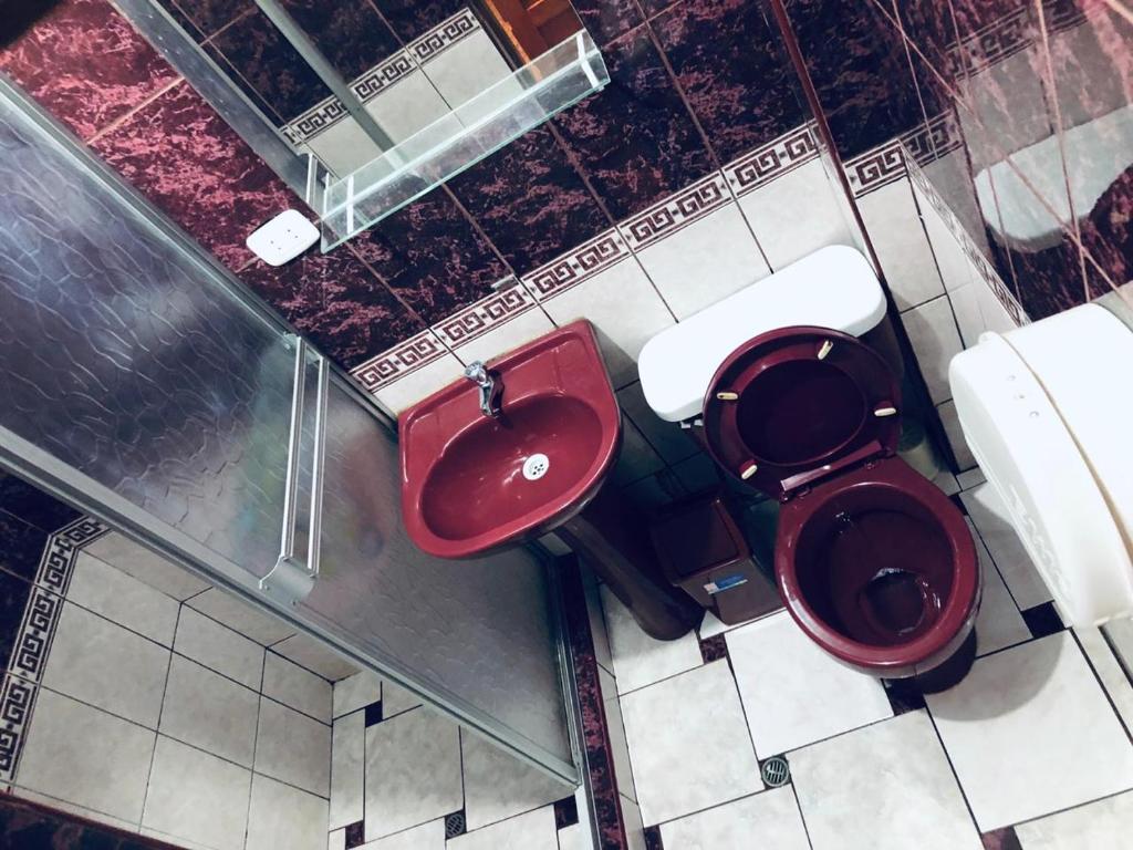 Koupelna v ubytování Hotel Colquewasi
