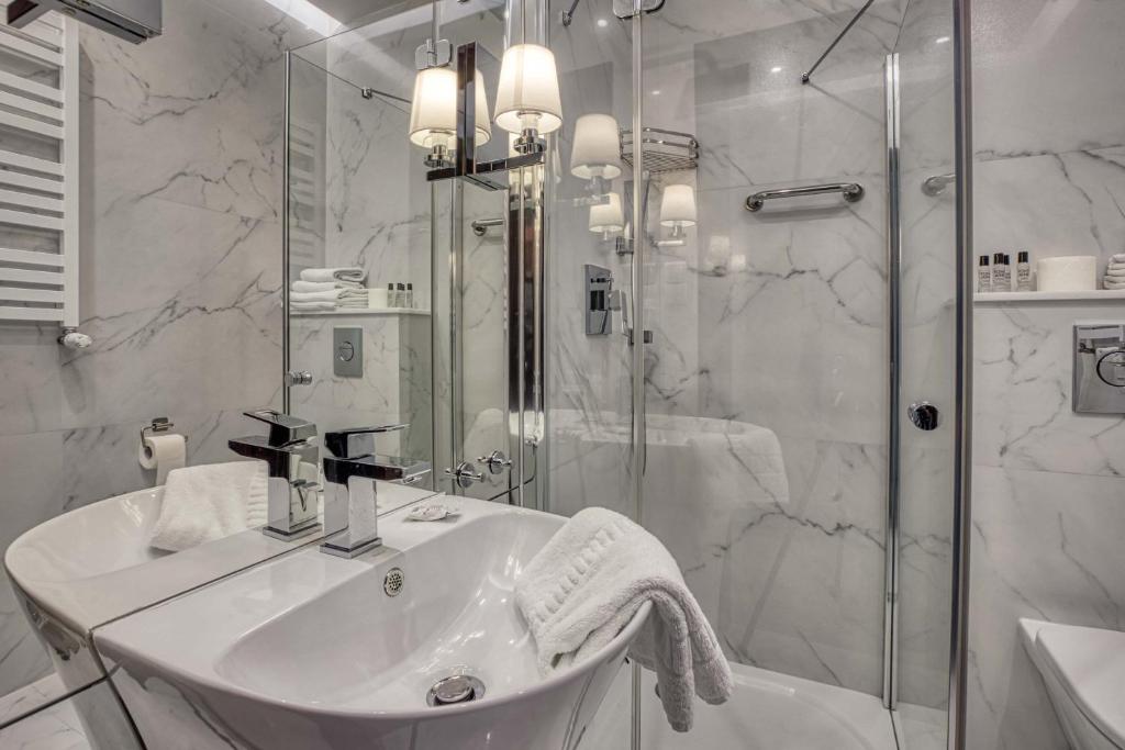 Koupelna v ubytování Hotel Biały Dom