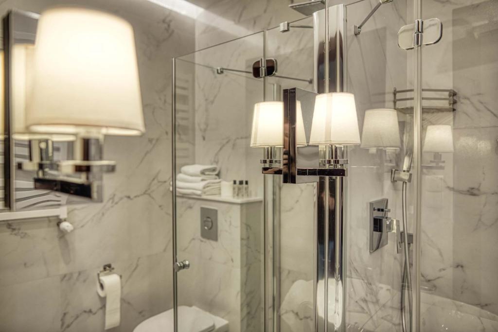 Koupelna v ubytování Hotel Biały Dom
