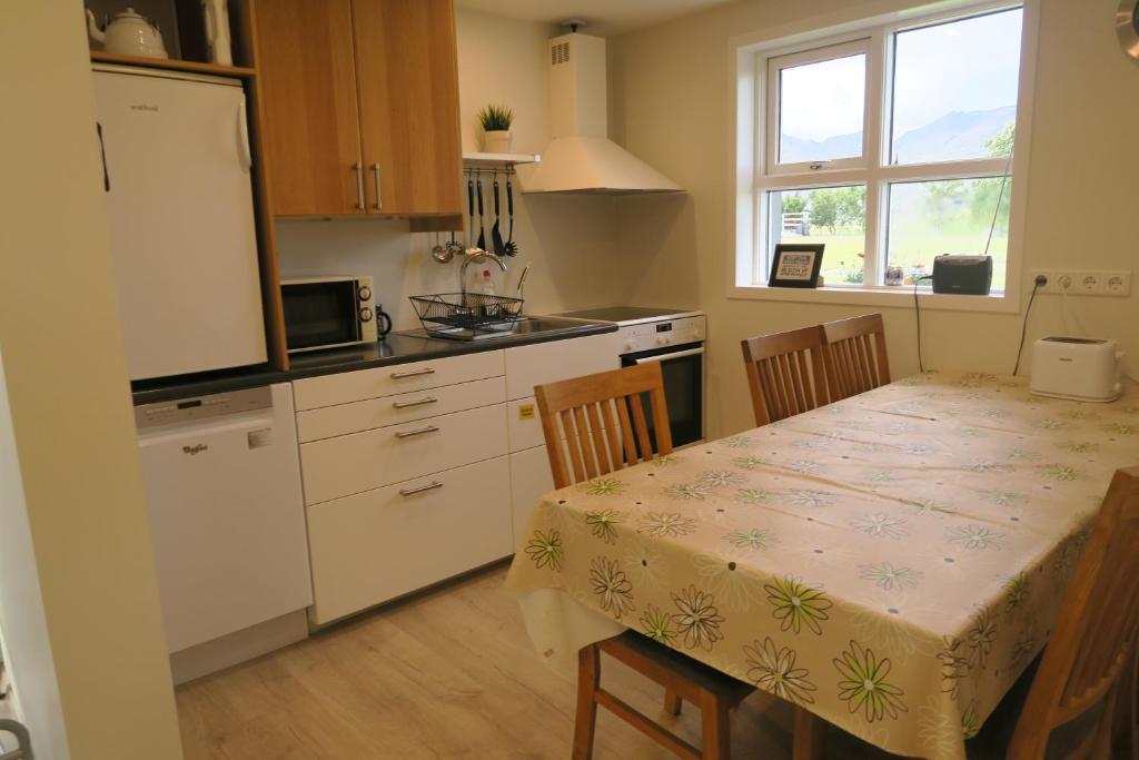 Kuchyň nebo kuchyňský kout v ubytování Dilksnes Guesthouse