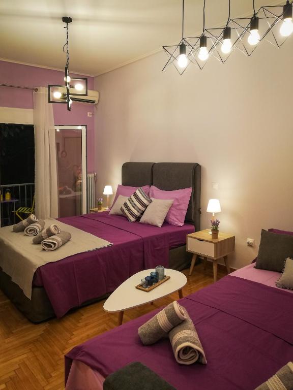 Posteľ alebo postele v izbe v ubytovaní Stylish Modern Studio in the Heart of Athens