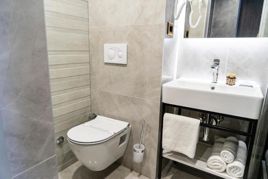 Koupelna v ubytování Hotel Pasha