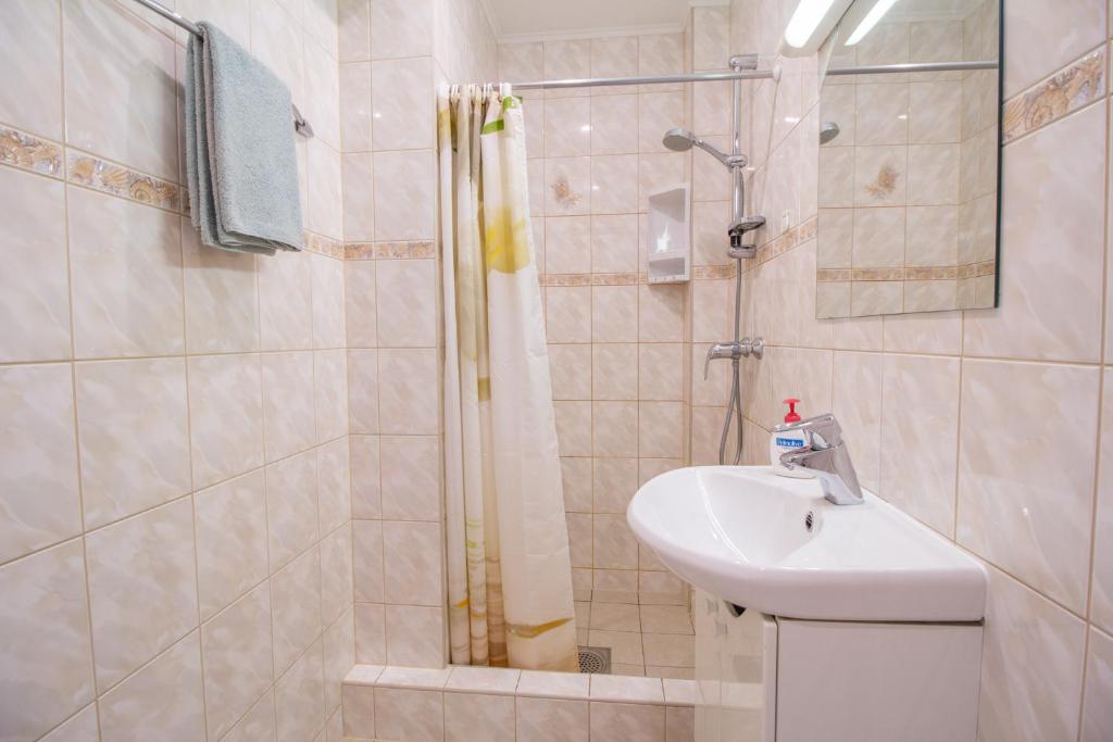 Koupelna v ubytování Fortuna Apartments