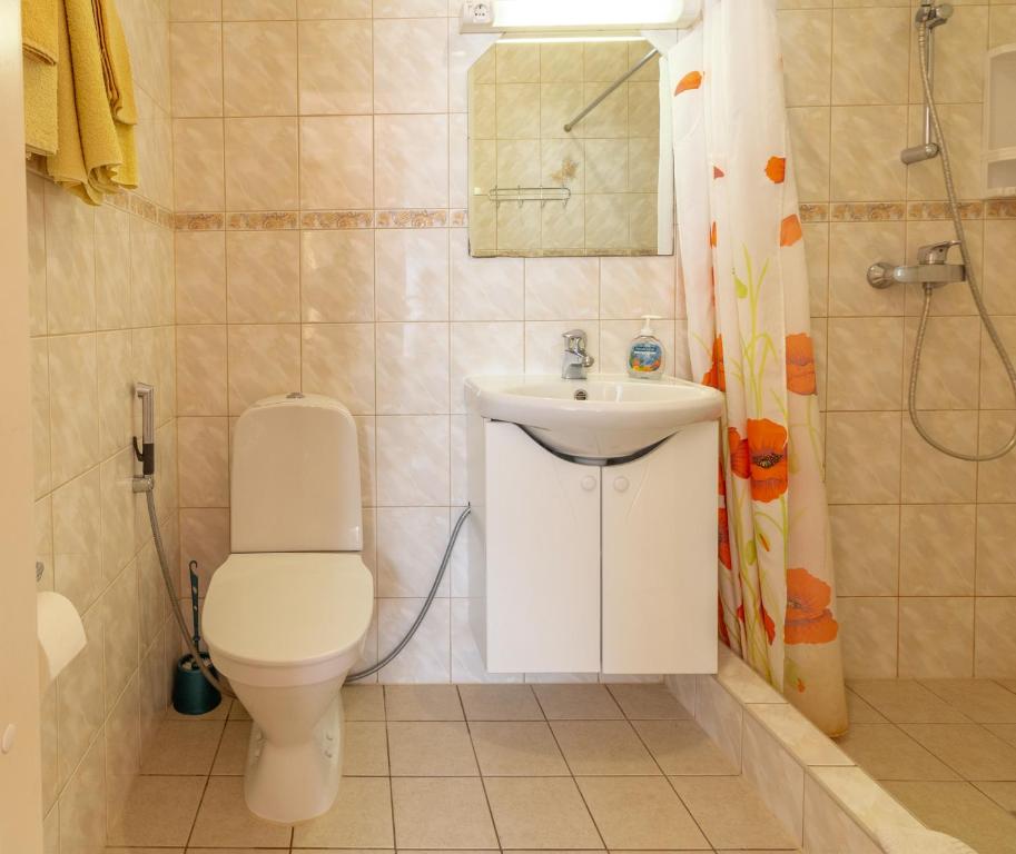 Koupelna v ubytování Fortuna Apartments