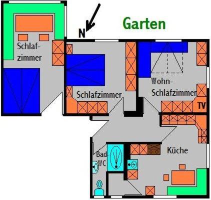 Půdorys ubytování Appartements Gerhard