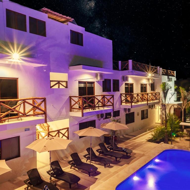 Bazén v ubytování Villas Palmar Holbox nebo v jeho okolí