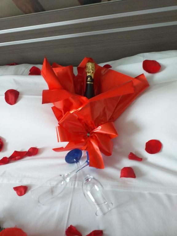 Postel nebo postele na pokoji v ubytování Hotel Hobby