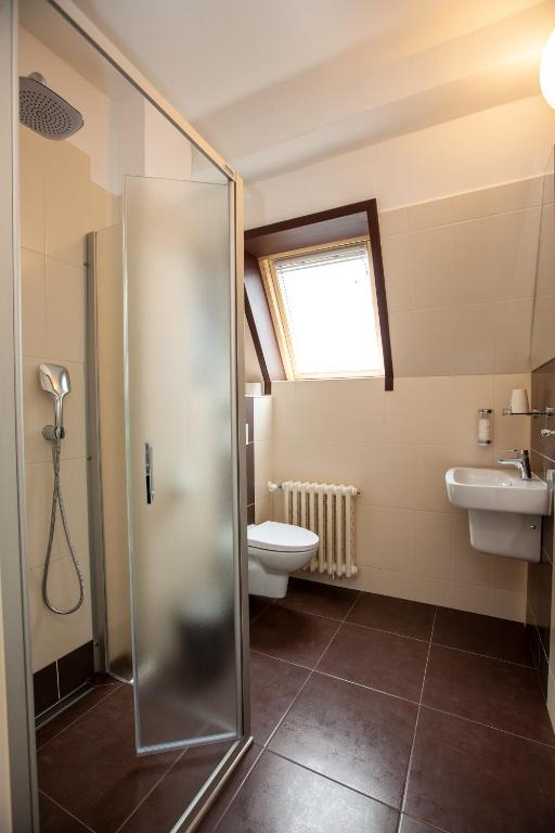 Koupelna v ubytování Hotel Stella