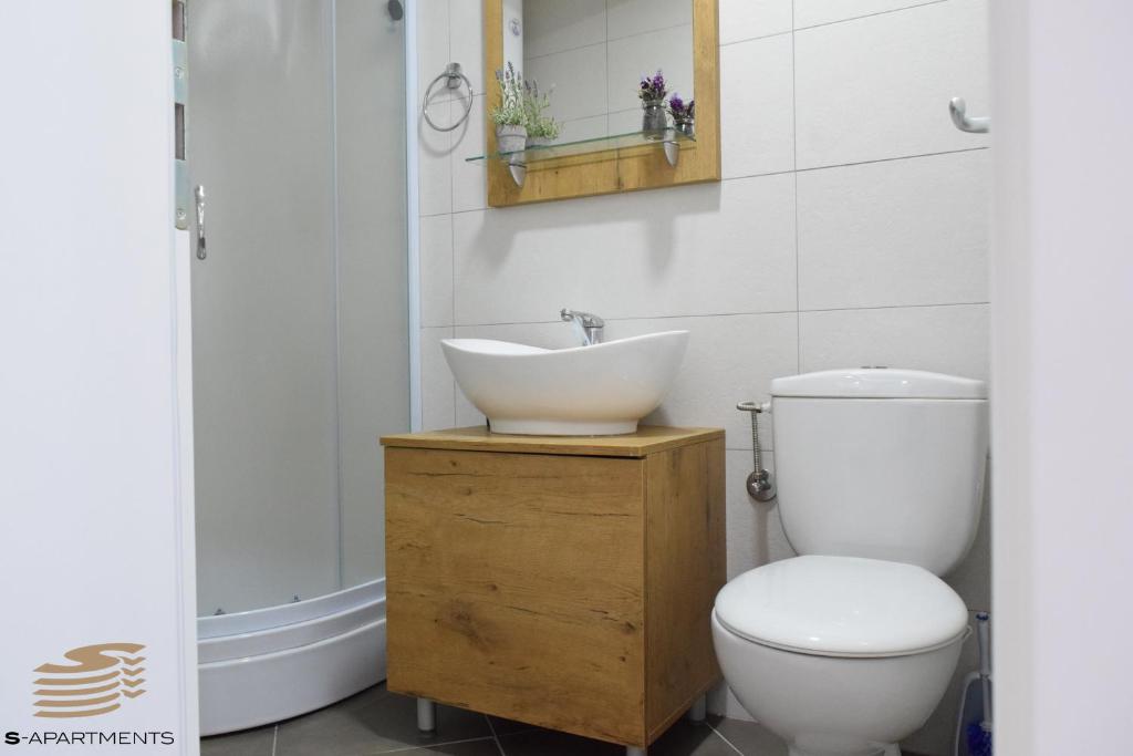Koupelna v ubytování S-Apartmani Cocetova