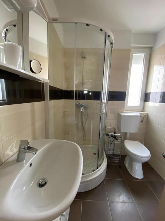 Koupelna v ubytování Apartman Erika