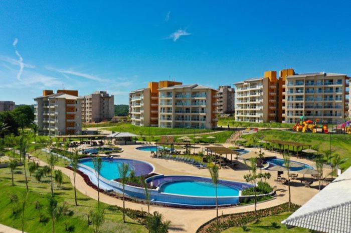 Bazén v ubytování Ilhas do Lago Eco Resort nebo v jeho okolí