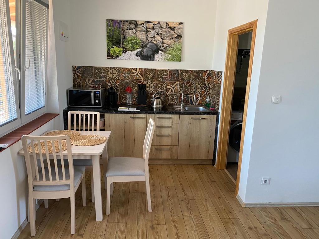 Kuchyň nebo kuchyňský kout v ubytování Apartmány Přítluky