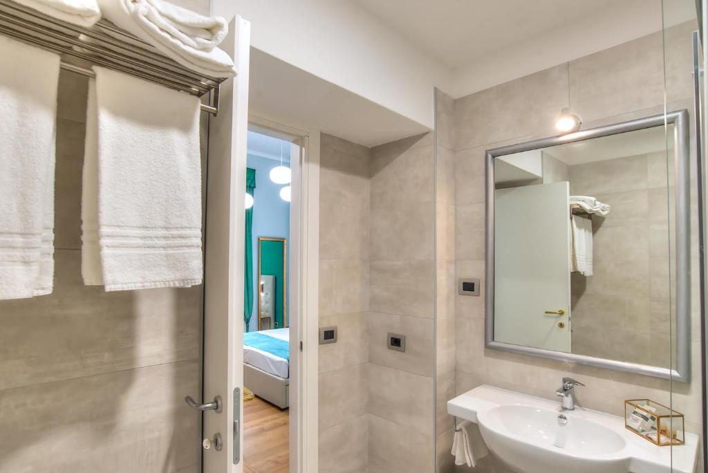 Koupelna v ubytování Hotel Paba