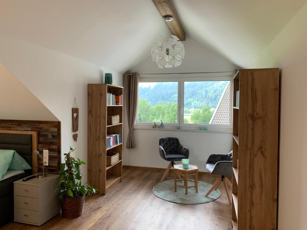 Posezení v ubytování Ferienhaus Feil