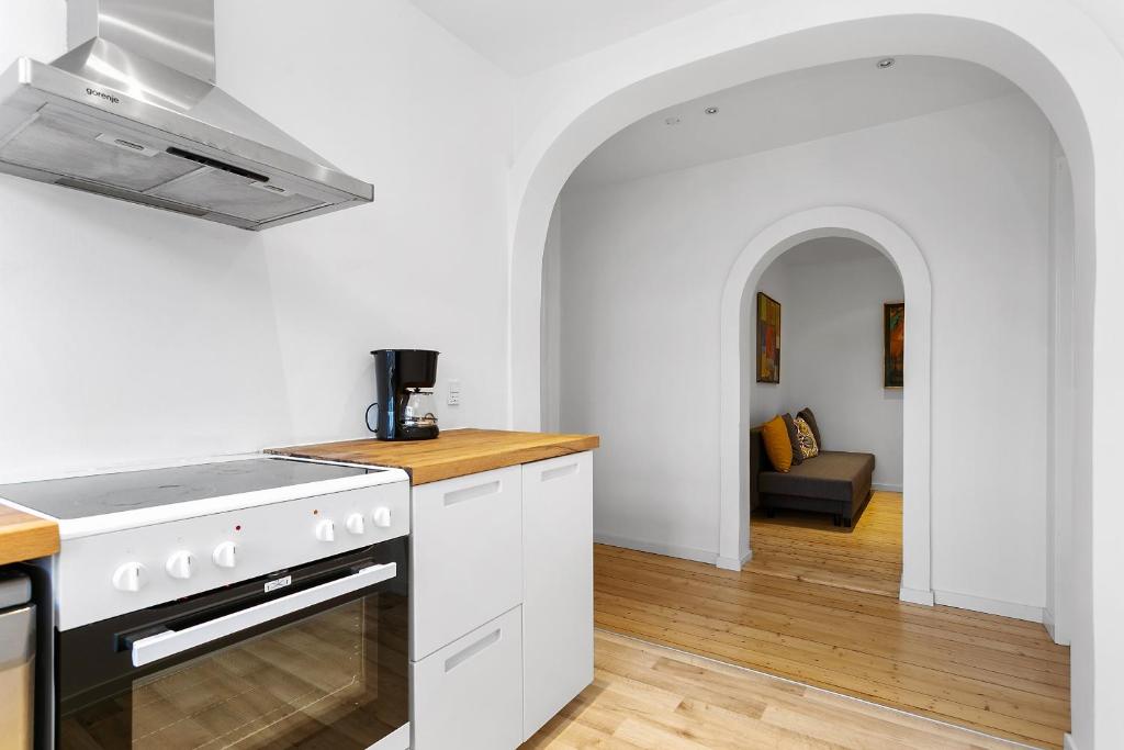 Kuchyň nebo kuchyňský kout v ubytování aday - Apartment suite Aalborg Center