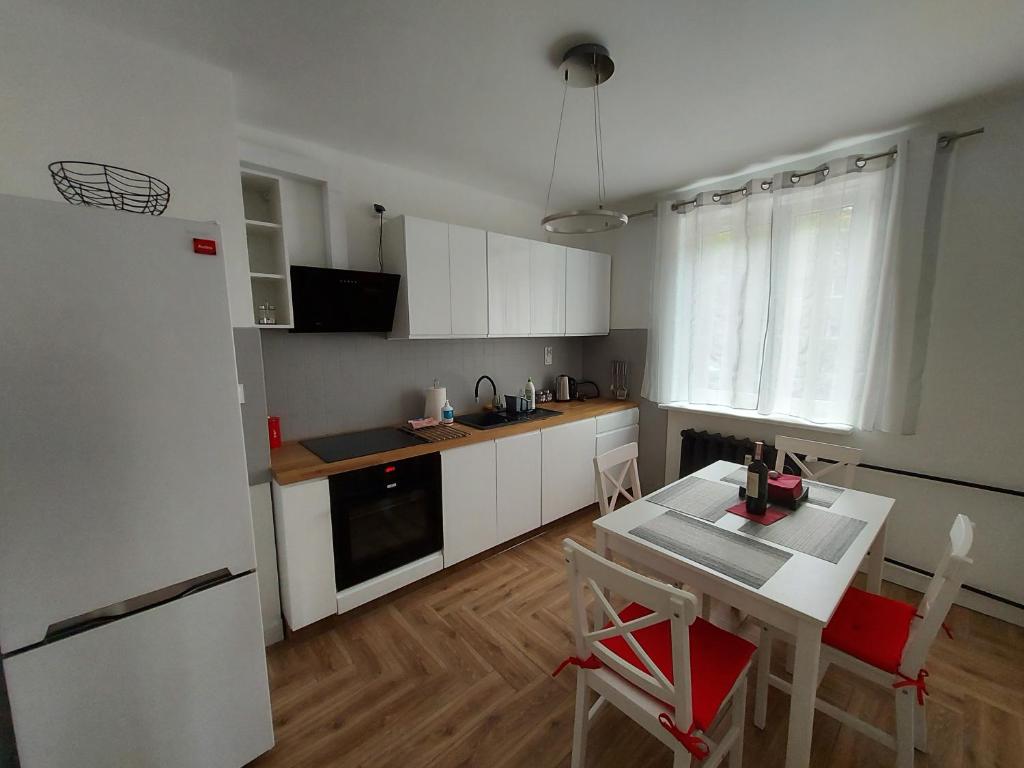 Kuchyň nebo kuchyňský kout v ubytování GS Apartament Olsztyn