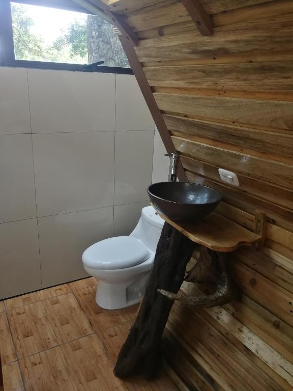 Koupelna v ubytování Nature house