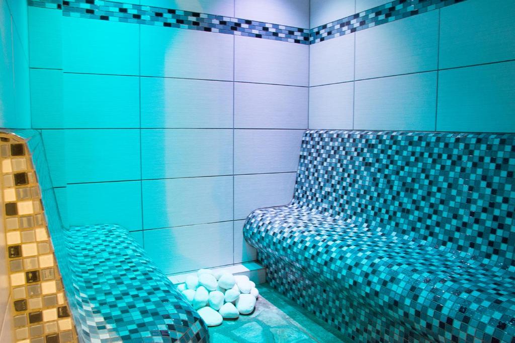 Koupelna v ubytování Horský hotel Vidly
