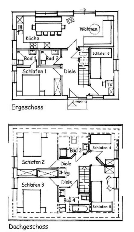 Půdorys ubytování Ferienhaus II Wiesenblick