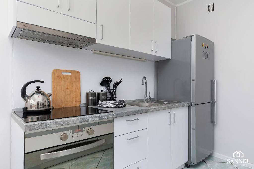 Kuchyňa alebo kuchynka v ubytovaní Apartament Gryf w sercu Szczecina-SANNEL Apartments for rent