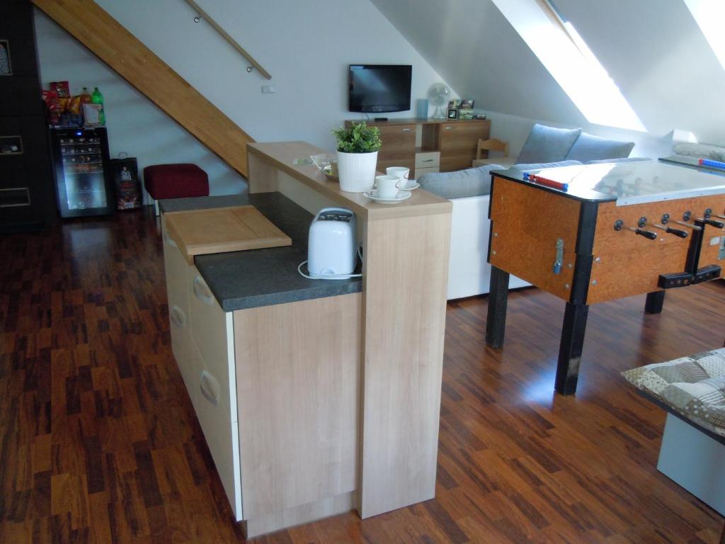 Kuchyň nebo kuchyňský kout v ubytování Apartment WELLNESS Vlčková