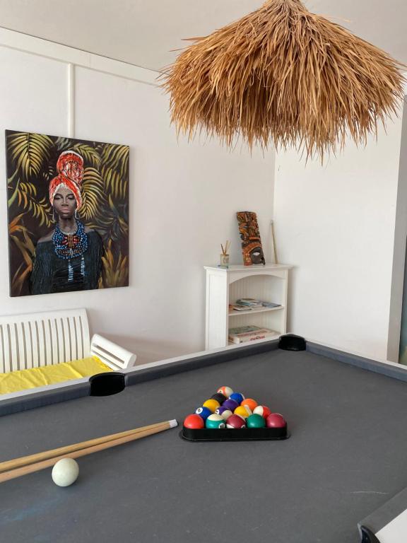 Biliár nebo kulečník v ubytování Gite Grenadille Martinique
