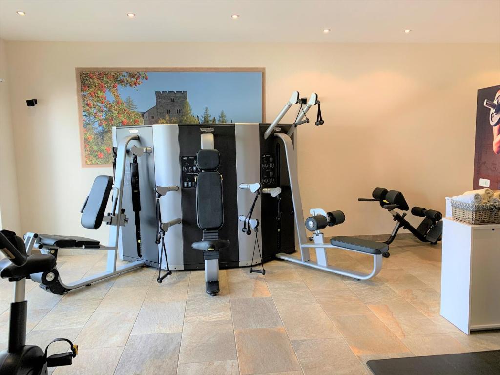 Fitness centrum a/nebo fitness zařízení v ubytování Ferienhaus am Burgsee