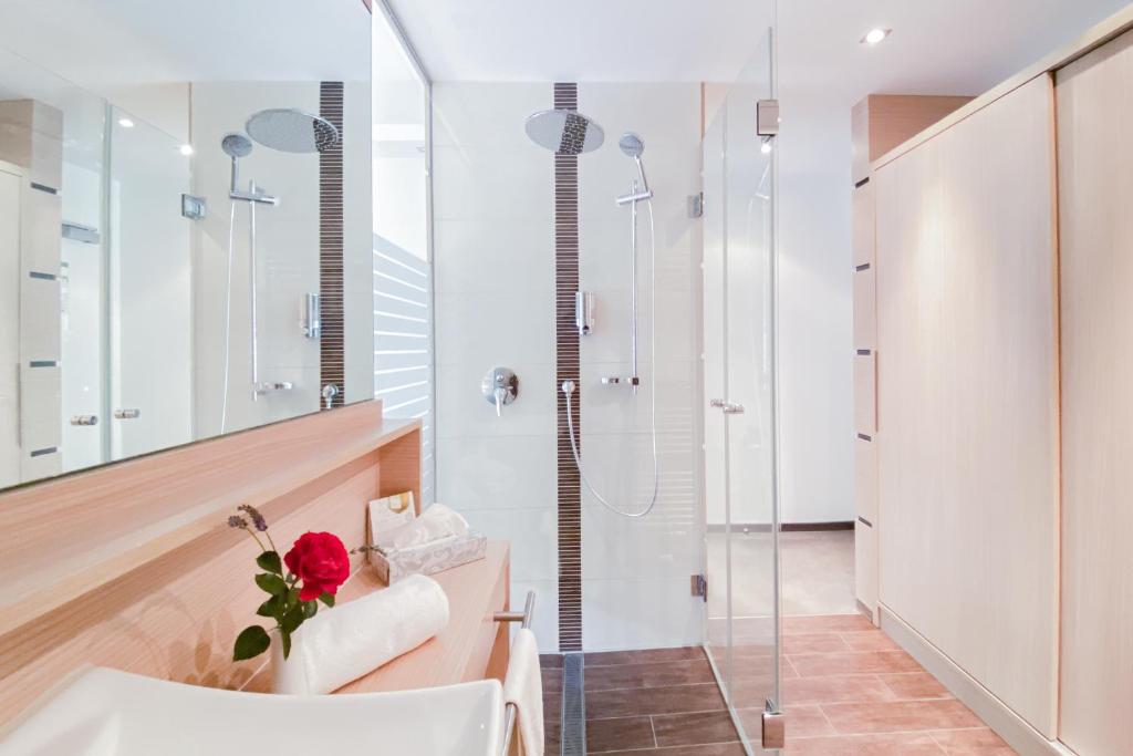 Een badkamer bij aktiv Sporthotel Sächsische Schweiz