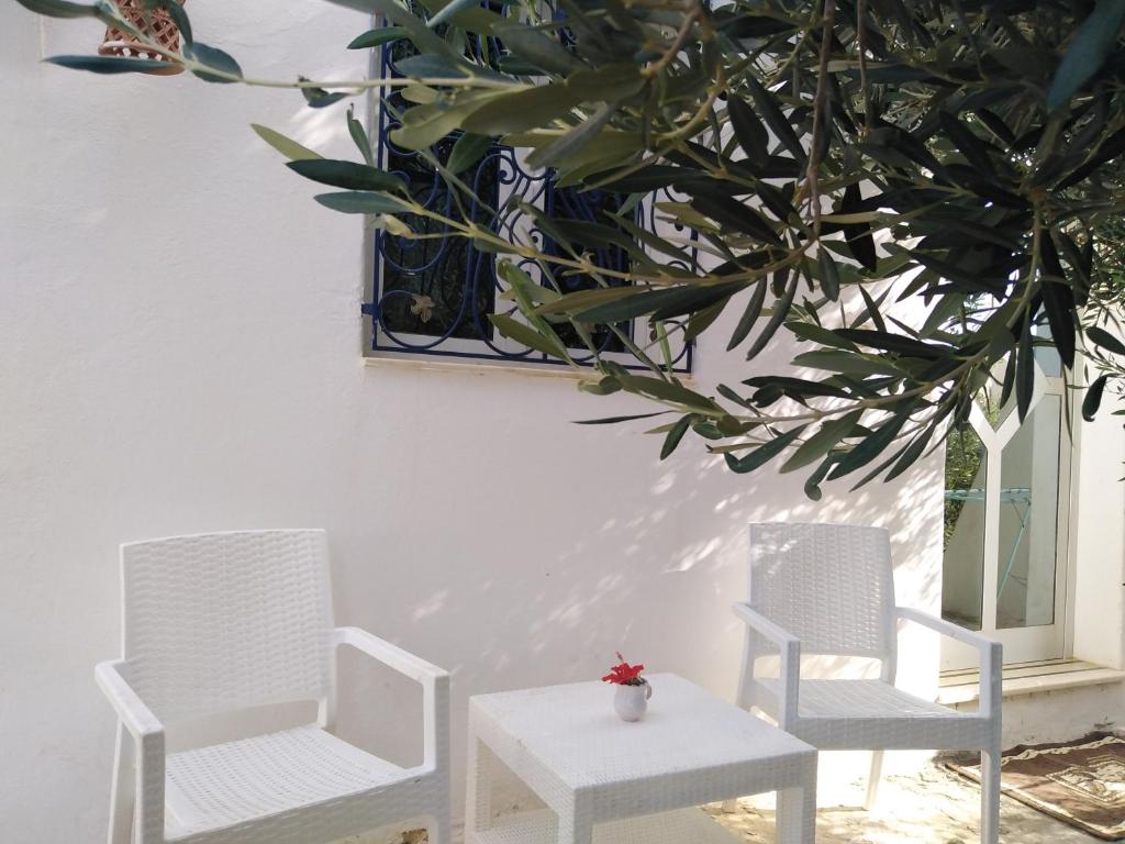 Svetainės erdvė apgyvendinimo įstaigoje Nouveau Bungalow Djerba
