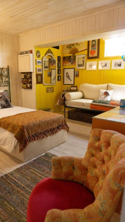 Cama o camas de una habitación en Casa da Almoinha