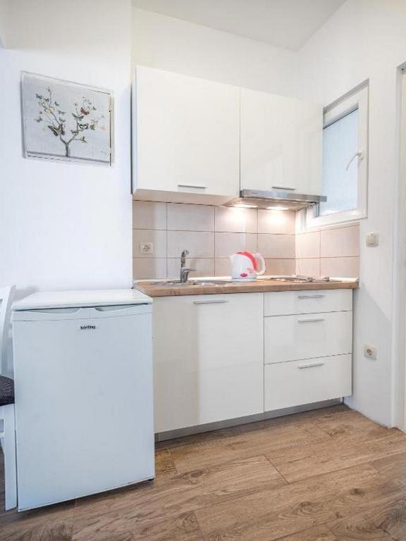 Kuchyň nebo kuchyňský kout v ubytování Apartments Matija