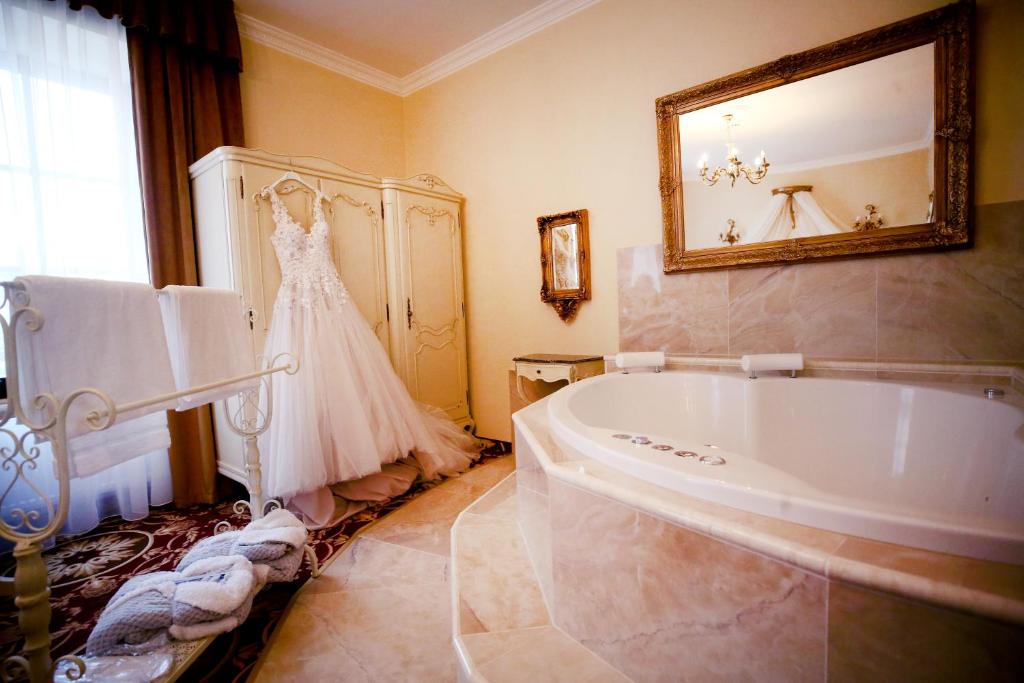 Koupelna v ubytování Hotel Svatojánský Dvůr
