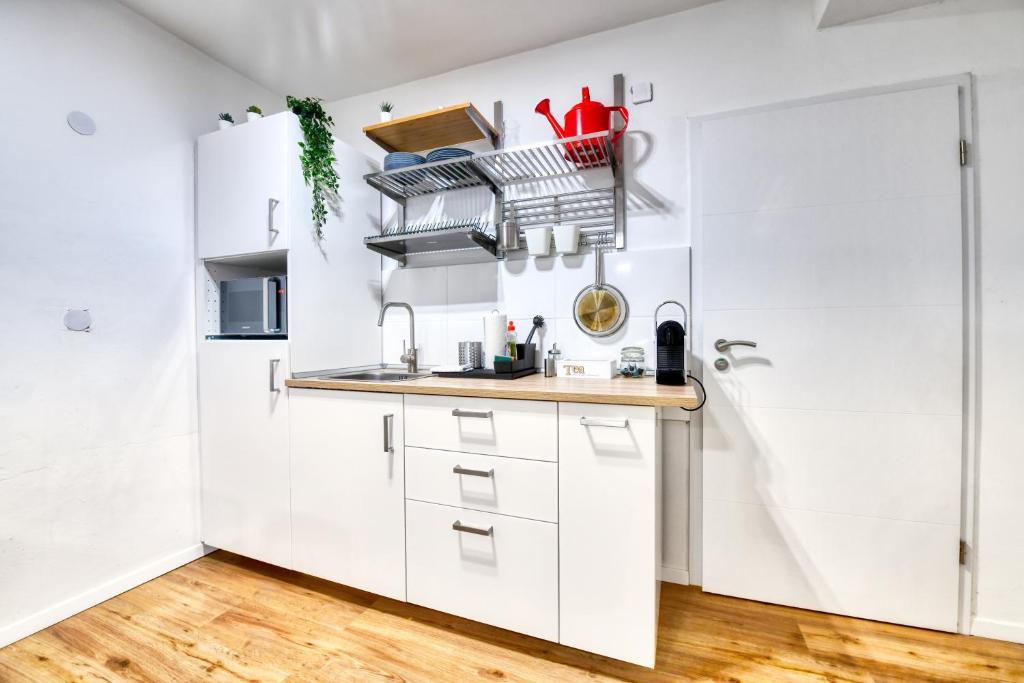 Kuchyň nebo kuchyňský kout v ubytování Fürthpartments