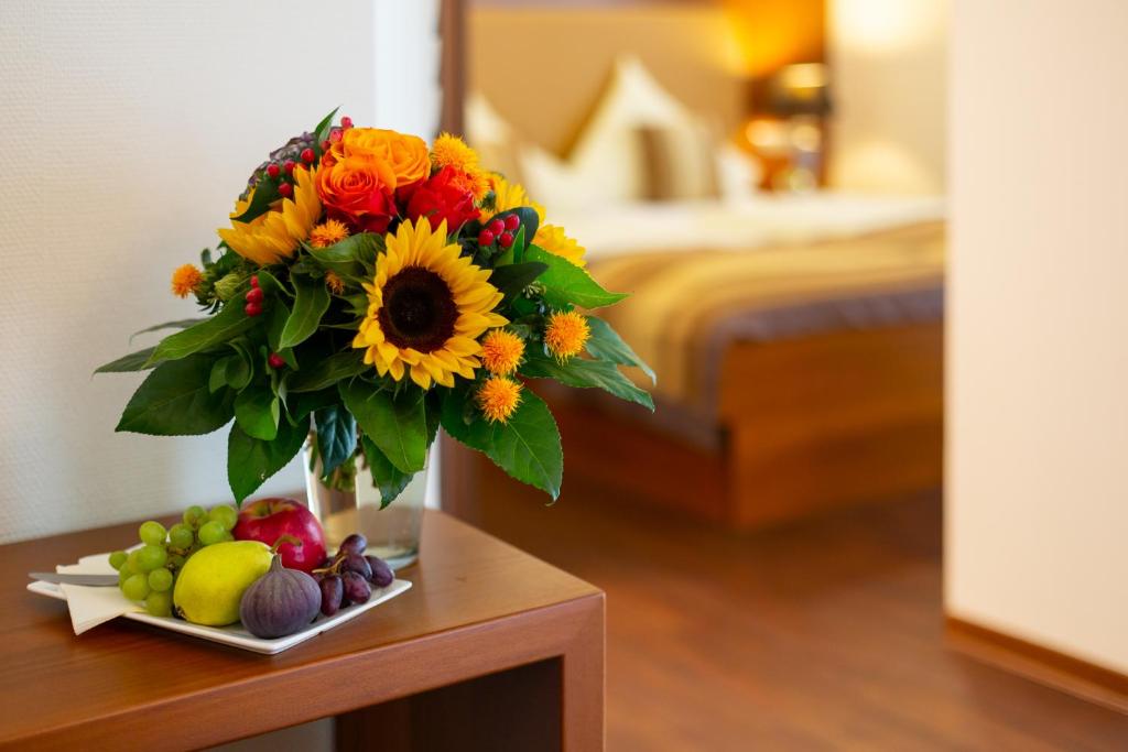 Postel nebo postele na pokoji v ubytování Hotel Mutter-Bahr