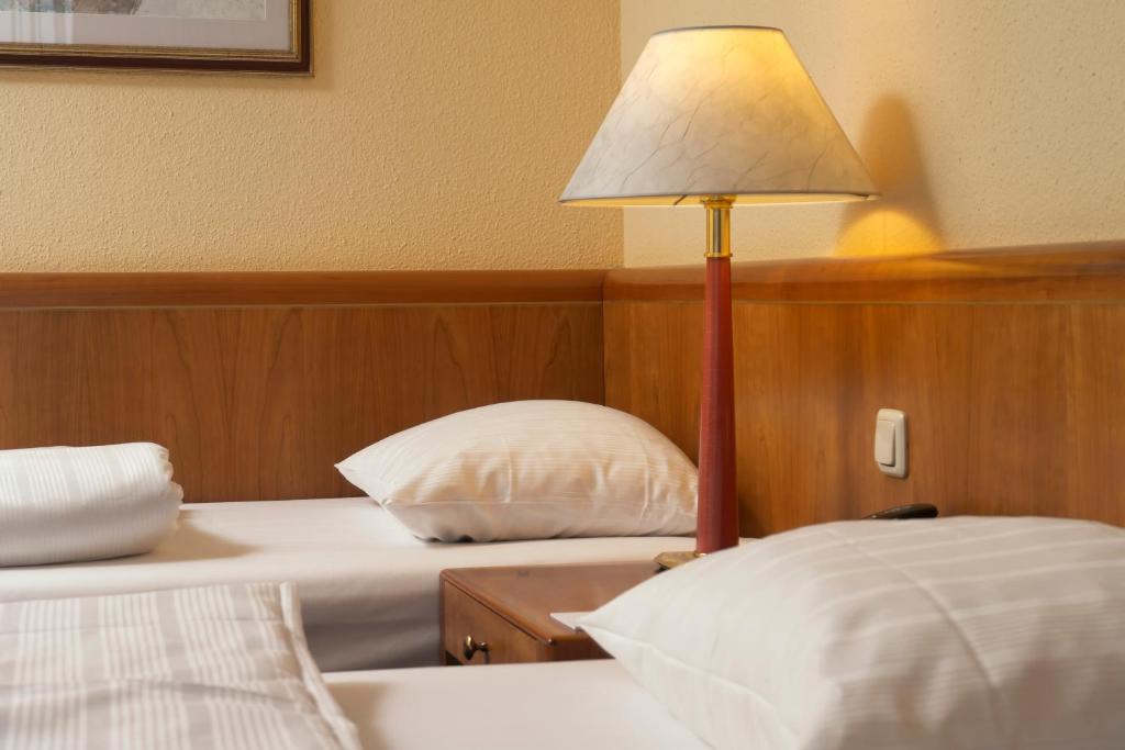 Postel nebo postele na pokoji v ubytování Hotel Excelsior Ludwigshafen
