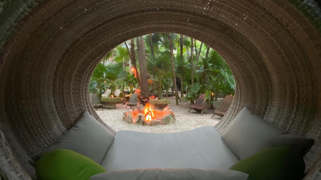 Posezení v ubytování Sueños Tulum