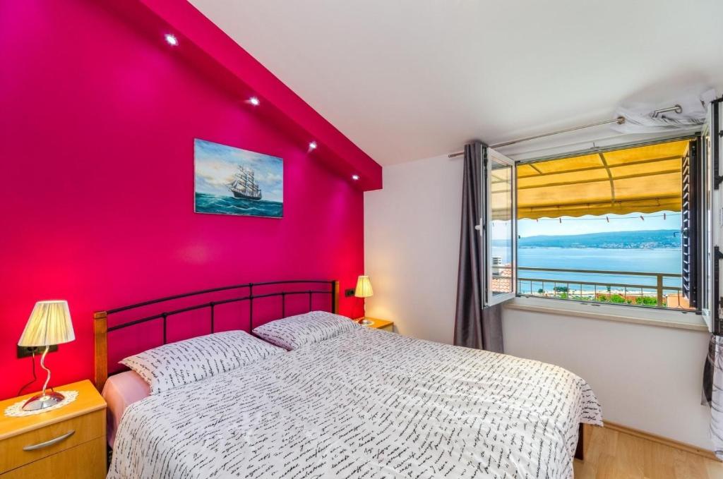 Postel nebo postele na pokoji v ubytování Apartment in Crikvenica 27606
