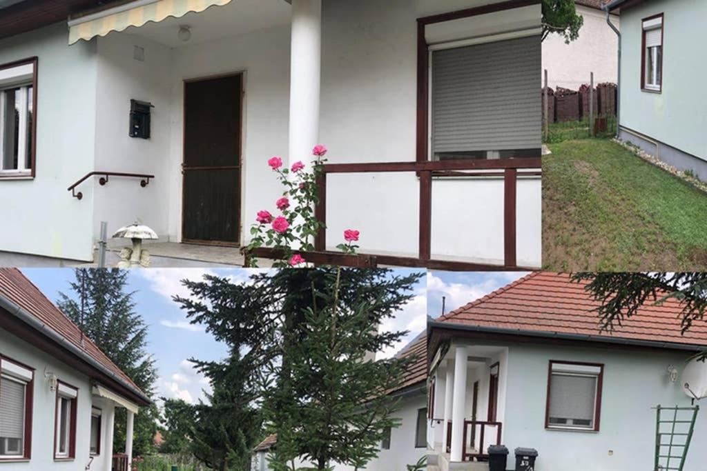 un collage de cuatro fotos de una casa en Relax Home/Lazit-Lak, en Ebergőc