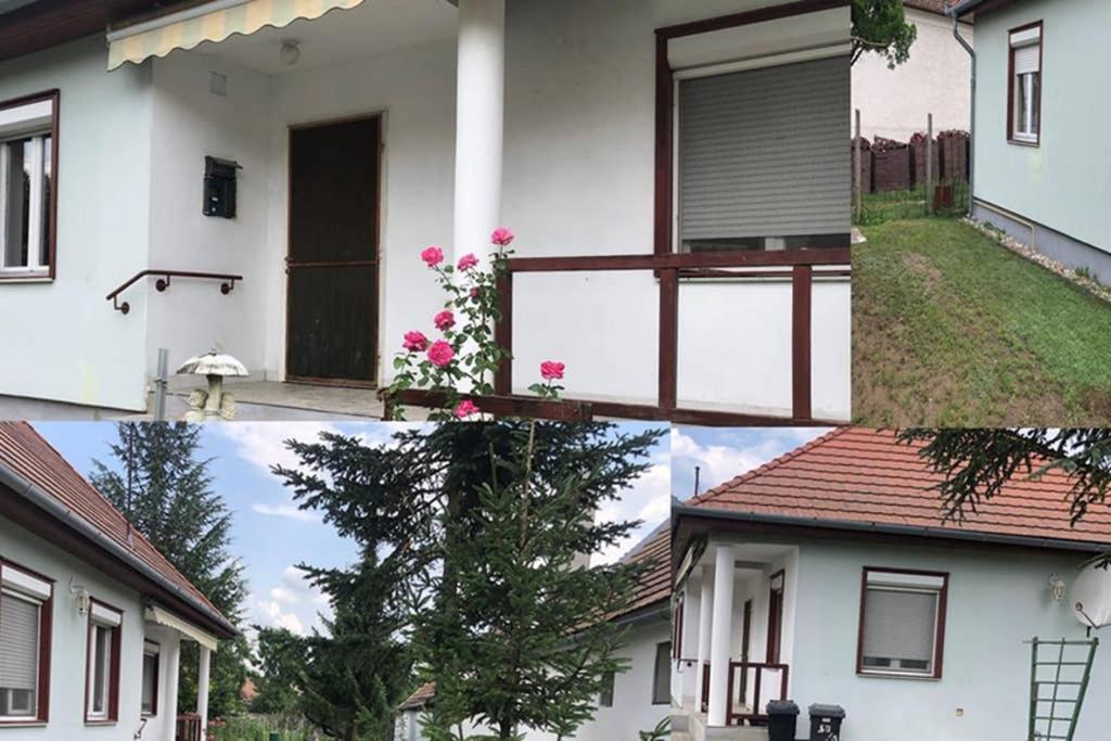 kolaż czterech zdjęć domu w obiekcie Relax Home/Lazit-Lak w mieście Ebergőc