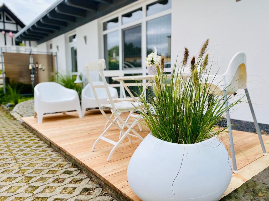 Zahrada ubytování Appartement-Boergerende