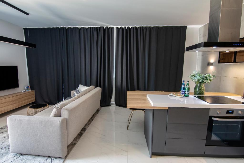 Televízia a/alebo spoločenská miestnosť v ubytovaní EL Apartments - Antares