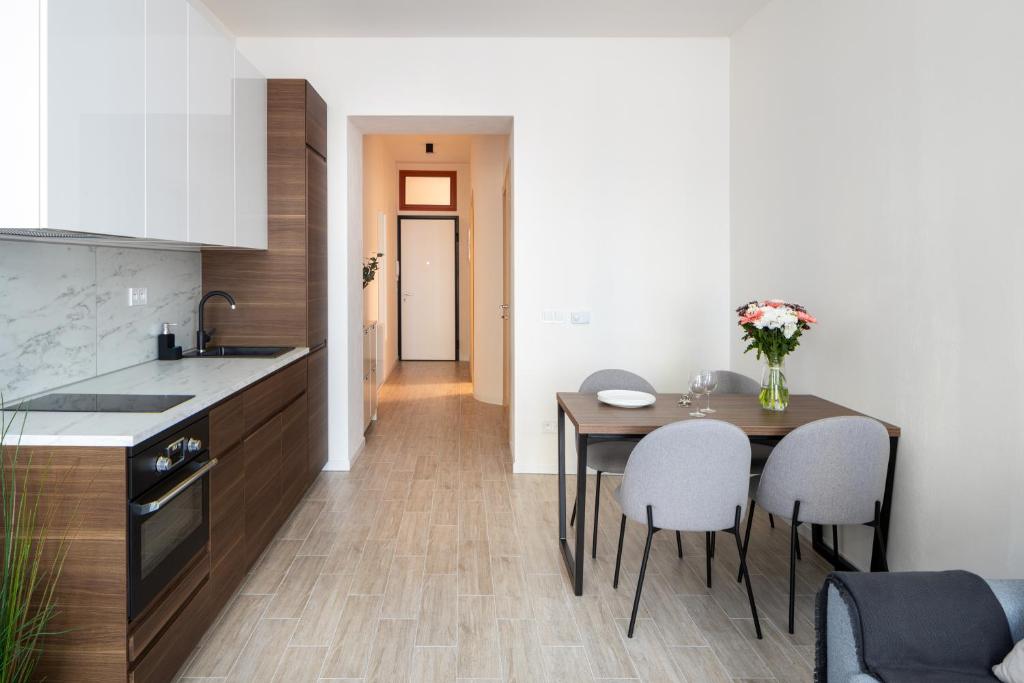 Kuchyň nebo kuchyňský kout v ubytování Prague Days - Minimalist Apartment - Easy City Access