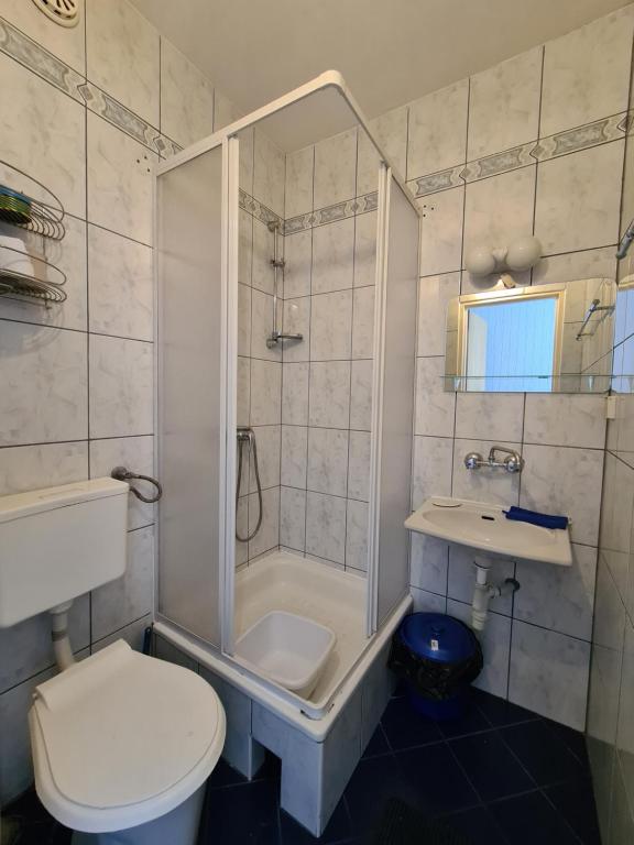 Koupelna v ubytování Ośrodek wczasowy Ewa