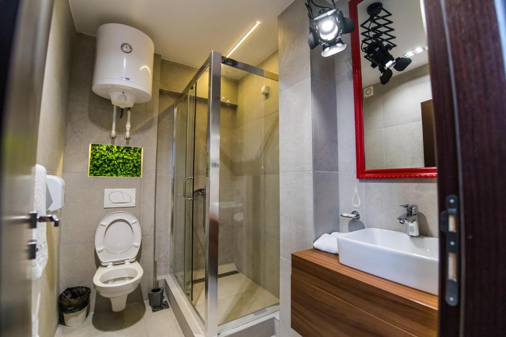 Koupelna v ubytování Hotel Bavka