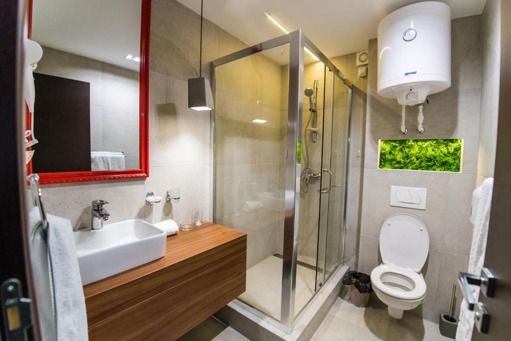 Koupelna v ubytování Hotel Bavka