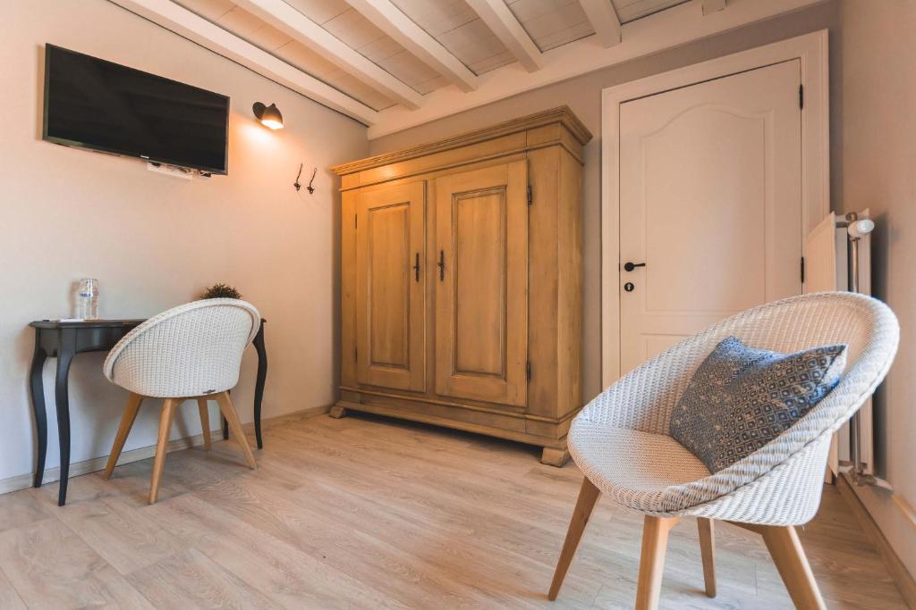 TV a/nebo společenská místnost v ubytování B&B Hof Ter Koningen