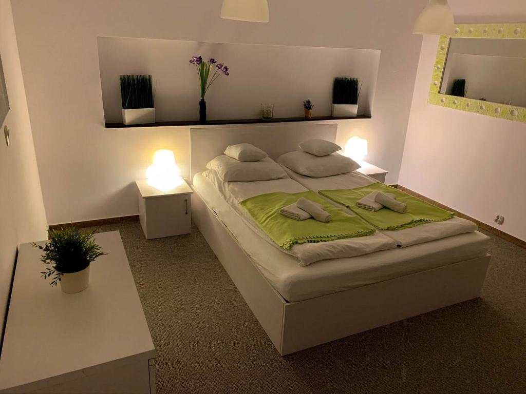 Llit o llits en una habitació de Apartament na Różance