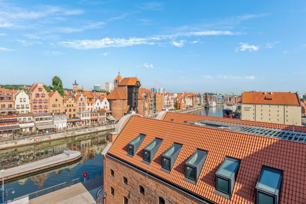 Výhľad na mesto Gdansk alebo výhľad na mesto priamo z apartmánu